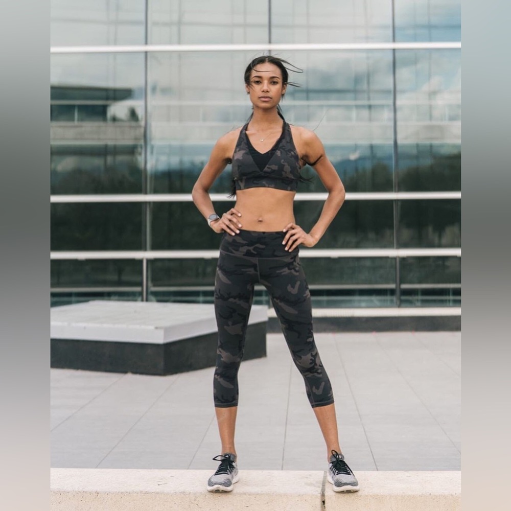 Zyia Forest Camo Luxe High Rise Capri Tight